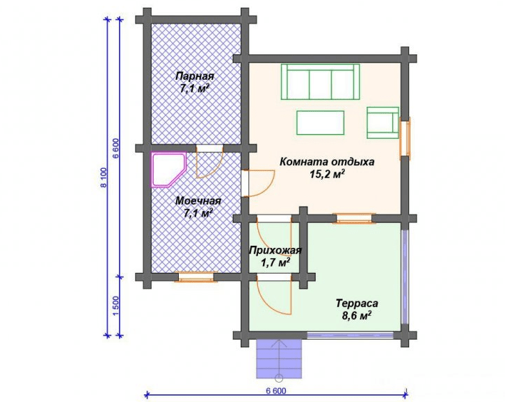 план этажа дома из бруса 
