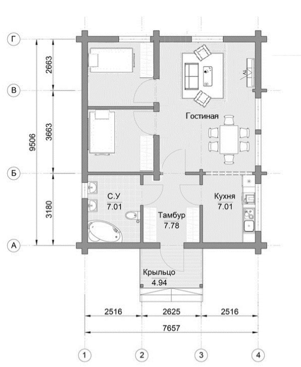 план этажа дома из бруса