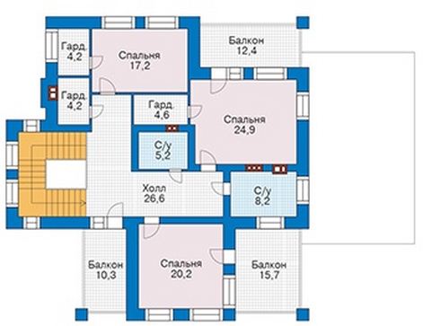 план этажей кирпичного дома